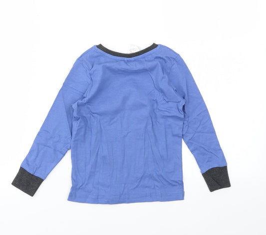 LILY &DAN Boys Blue Animal Print Pyjama Top Size 3-4 Years