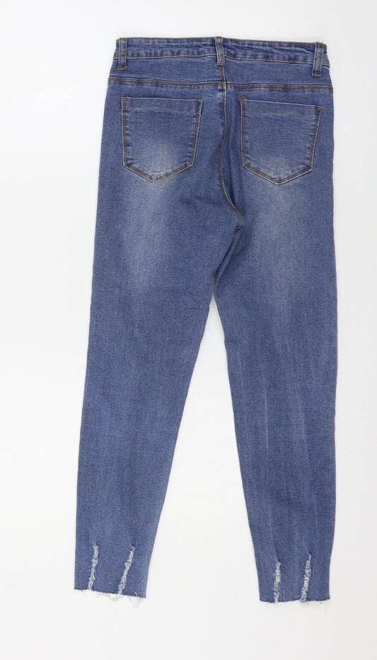 Boohoo Womens Blue Denim Skinny Jeans Size 6 L24 in