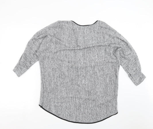 Parisian Collection Womens Grey Knit Pullover Jumper Size M