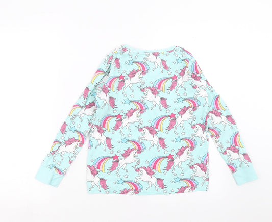 NEXT Girls Green Solid Top Pyjama Top Size 12 Years - Unicorn