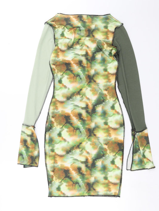 PRETTYLITTLETHING Womens Green Bodycon Size 4