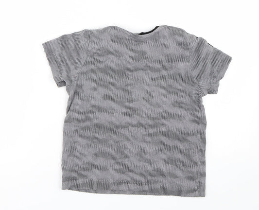 Matalan Boys Grey Camouflage Basic T-Shirt Size 7 Years