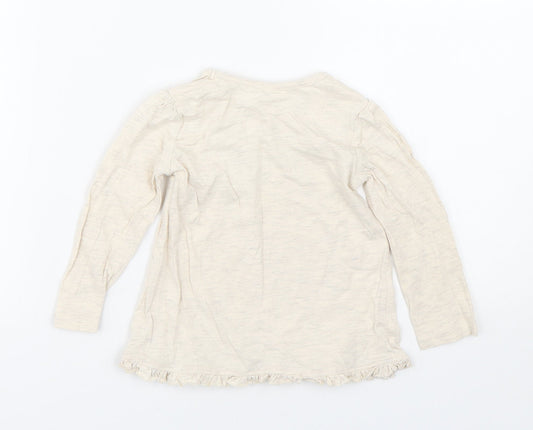 George Girls Beige Basic T-Shirt Size 12-18 Months - Butterflies