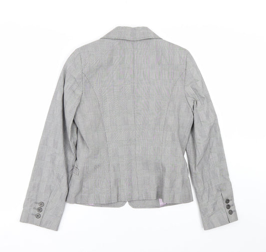 Ronit Zilkha Womens Grey Check Jacket Suit Size 8