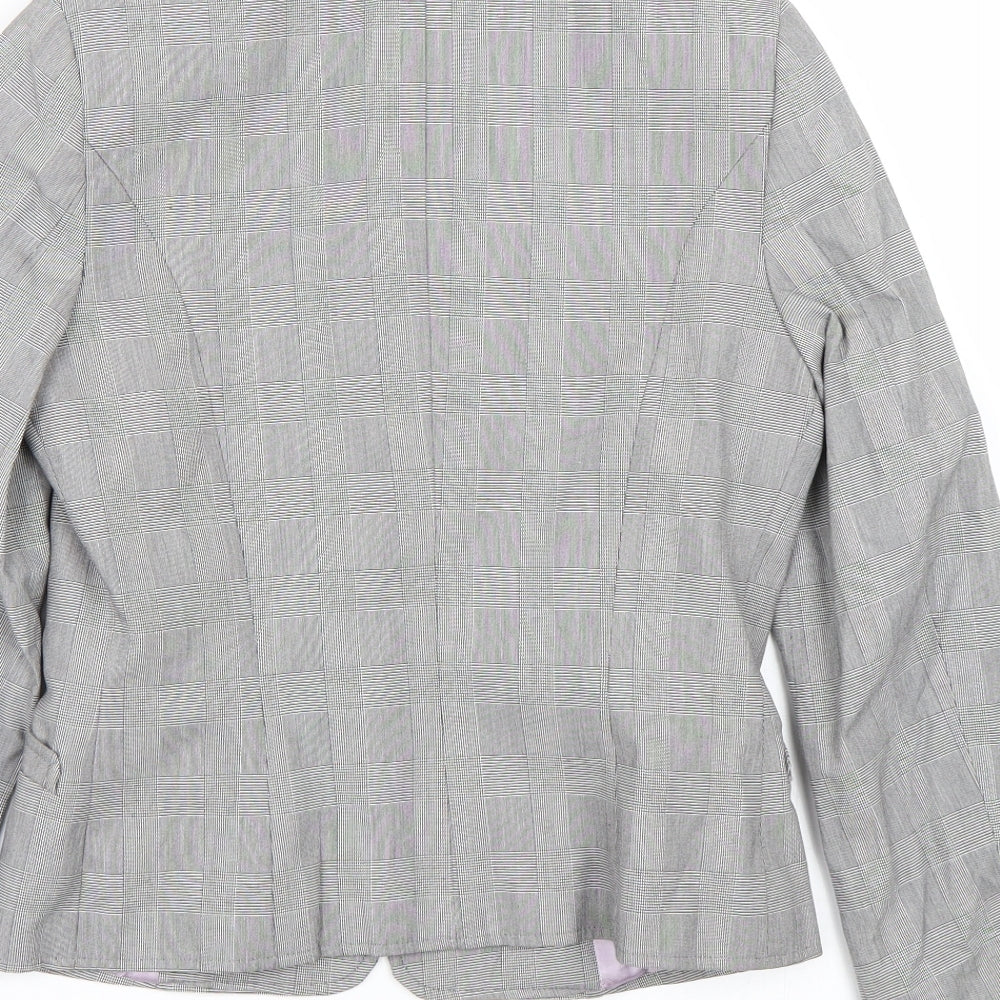 Ronit Zilkha Womens Grey Check Jacket Suit Size 8