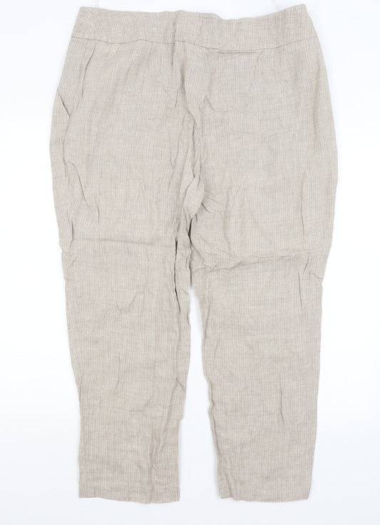 Autograph Womens Beige Trousers Size 18 L26 in