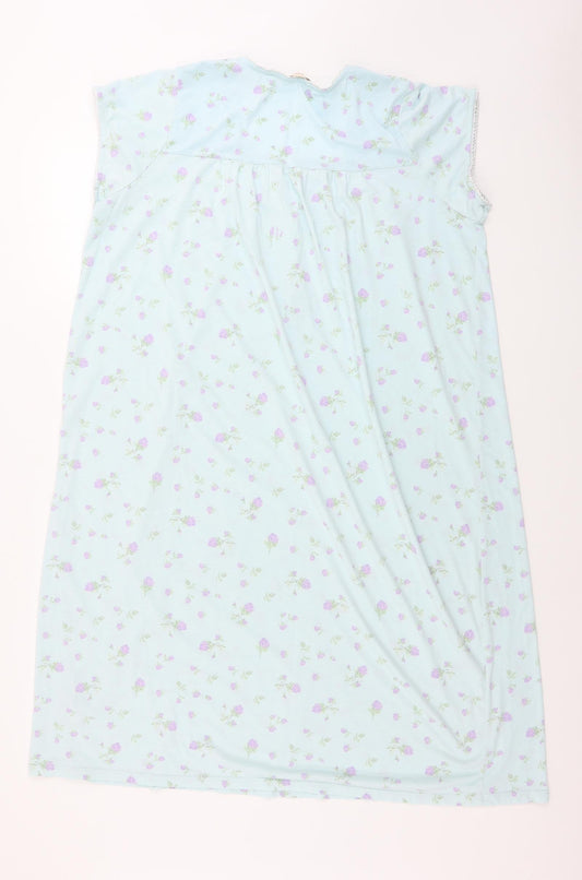 Classic Womens Blue Floral A-Line Size 16