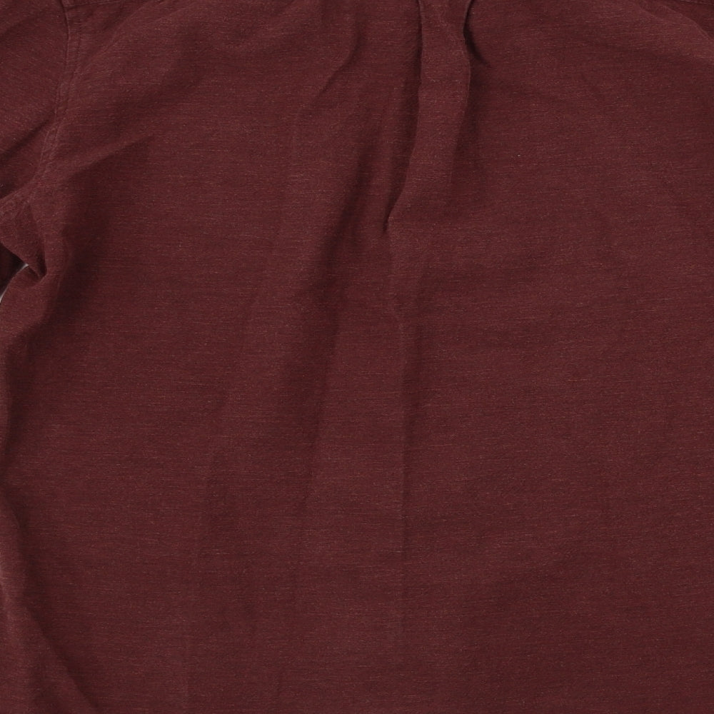 Mens UK Size M NEXT Brown Button-Up Long Sleeve Casual Shirt