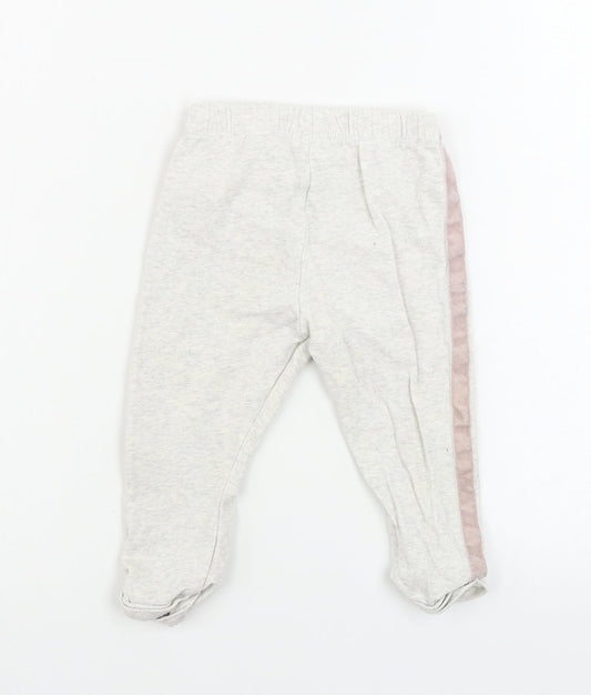 F&F Girls Beige Sweatpants Trousers Size 9-12 Months
