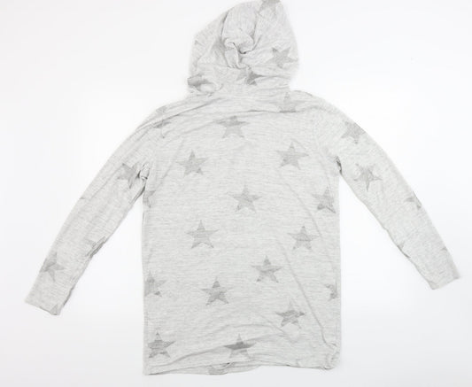 H&M Girls Grey Cardigan Jumper Size 14 Years - Star pattern