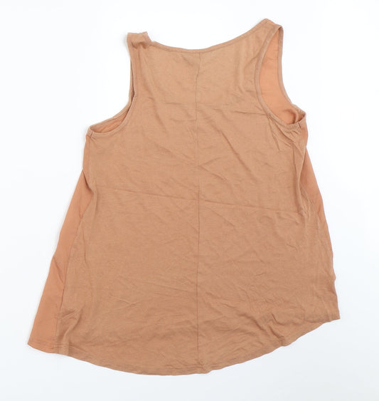 Womens UK Size 10 Dorothy Perkins Beige Basic Tank