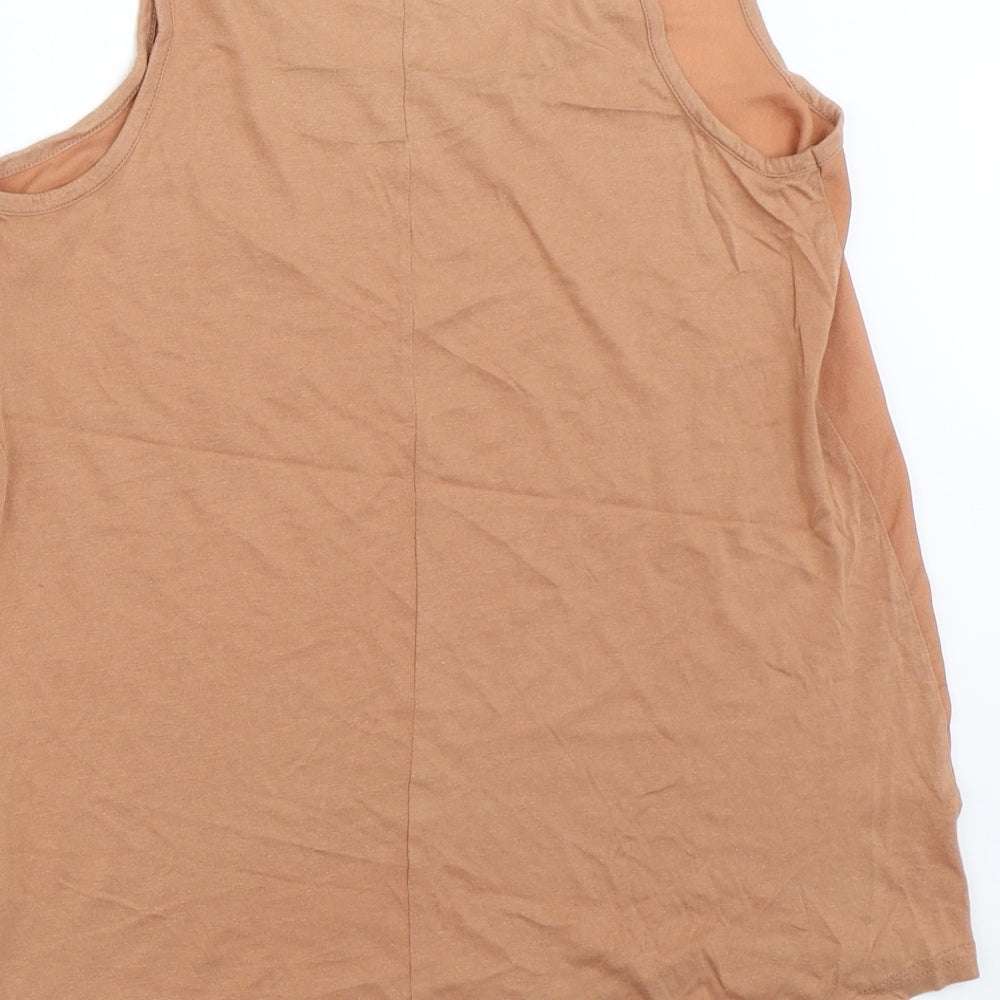 Womens UK Size 10 Dorothy Perkins Beige Basic Tank