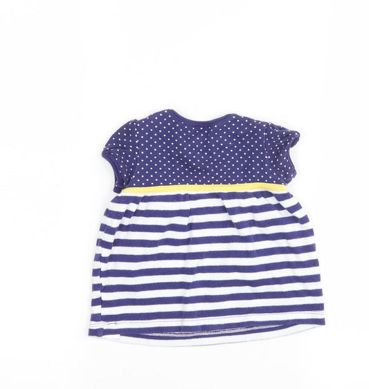 F&F Girls Blue Striped Basic Casual Size 0-3 Months