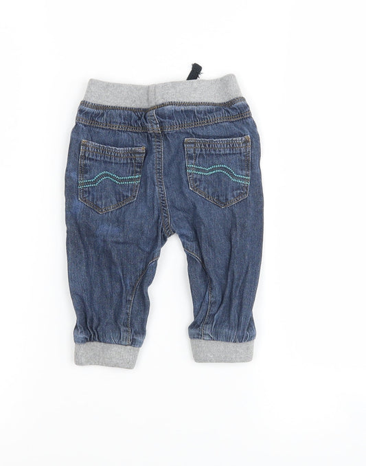 Baby Boys Black Jogger Jeans Size 6-9 Months