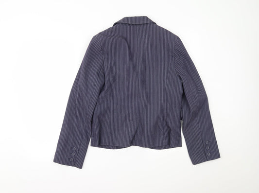 Primark Womens Blue Striped Jacket Blazer Size 12