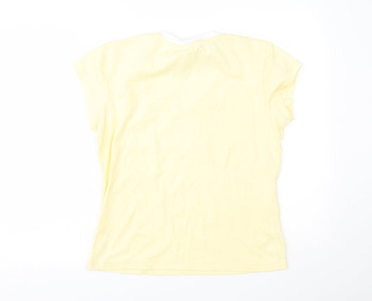 LA Gear Womens Yellow Basic T-Shirt Size 16
