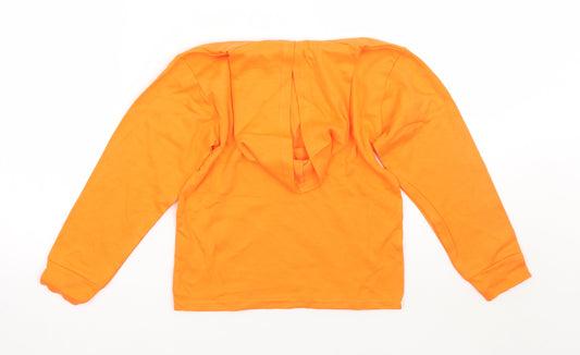 Preworn Girls Orange Pullover Hoodie Size 4 Years
