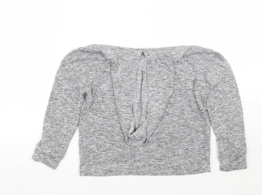 Matalan Girls Grey Pullover Hoodie Size 8 Years