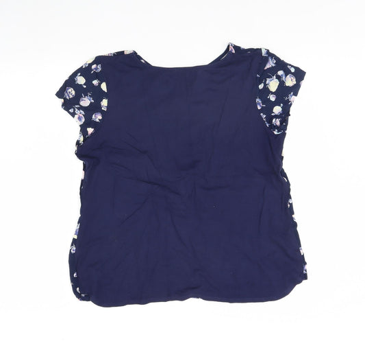 F&F Womens Blue Floral Basic Blouse Size 14