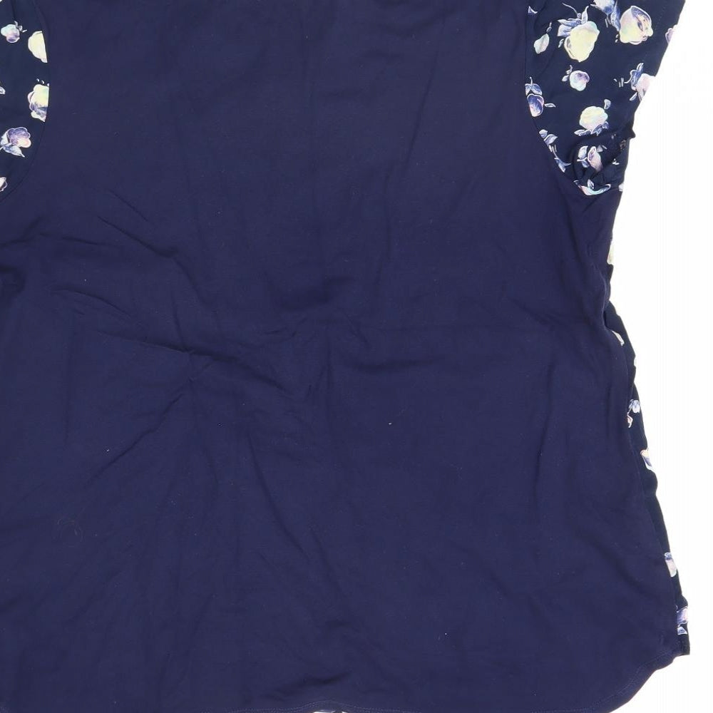 F&F Womens Blue Floral Basic Blouse Size 14