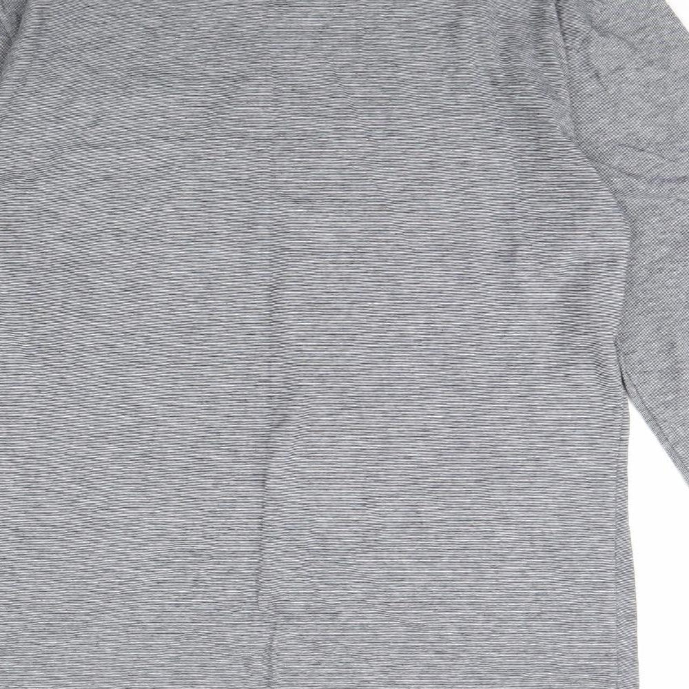 Autograph Womens Grey Striped Basic Blouse Size L