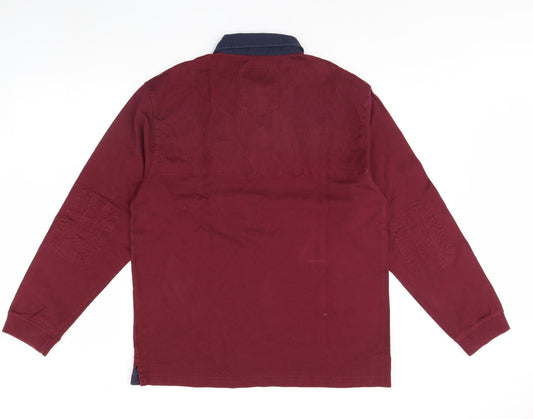 m&s Mens Red Henley Jumper Size M