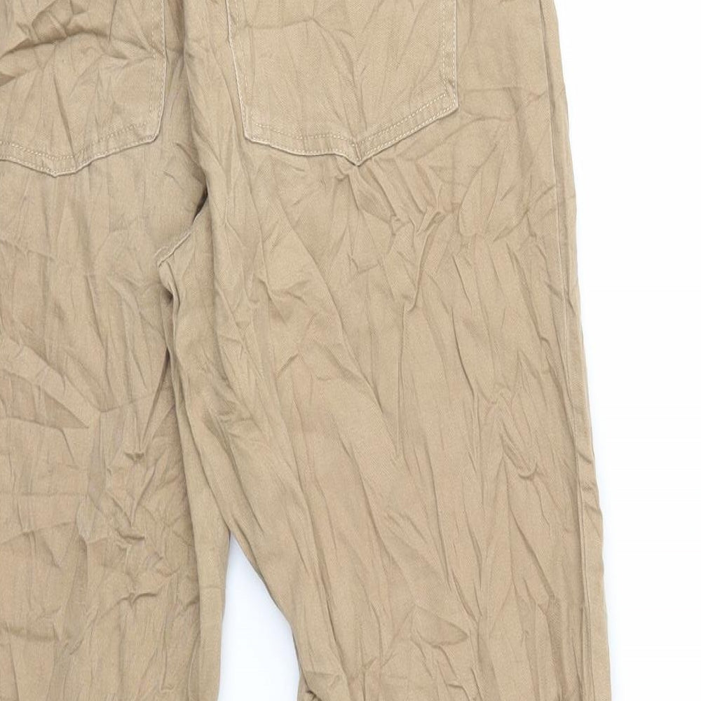 Womens UK Size S Astradivarius Regular Fit Chino Brown Trousers