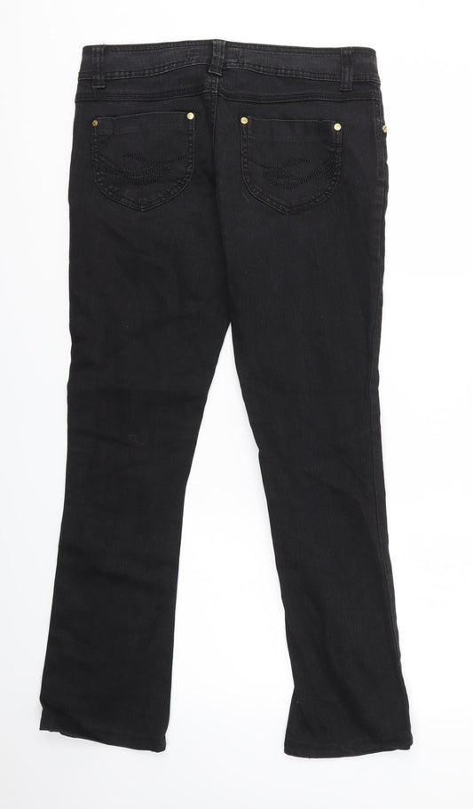 24/7 Authentic Denim Womens Black Skinny Jeans Size 10 L28 in - FLARE
