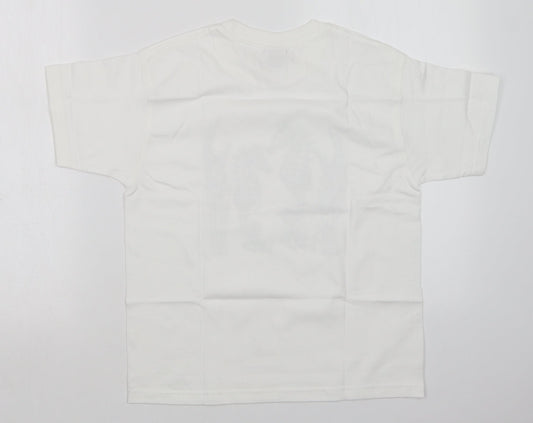 JERZEES Girls White Basic T-Shirt Size 9-10 Years