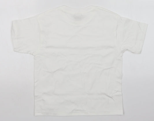 JERZEES Girls White Basic T-Shirt Size 7-8 Years