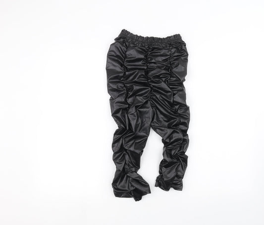 Womens UK Size 4 PRETTYLITTLETHING Regular Fit Black Trousers