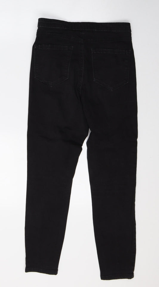 Denim & Co. Womens Black Denim Skinny Jeans Size 10 L26 in