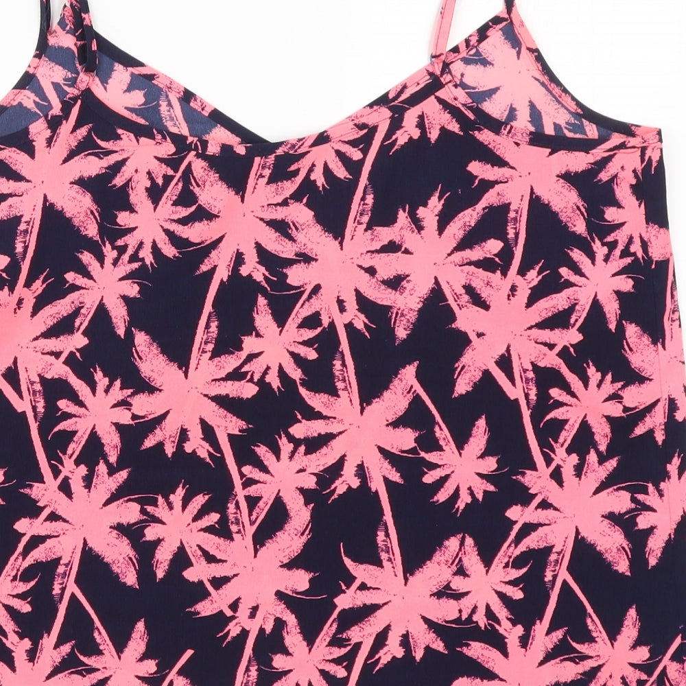 George Womens Pink Basic Tank Size 14 - Palm Trees