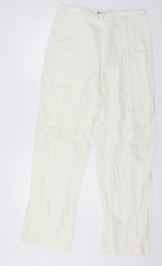 Roberto Naldi Womens Ivory Trousers Size 14 L29 in