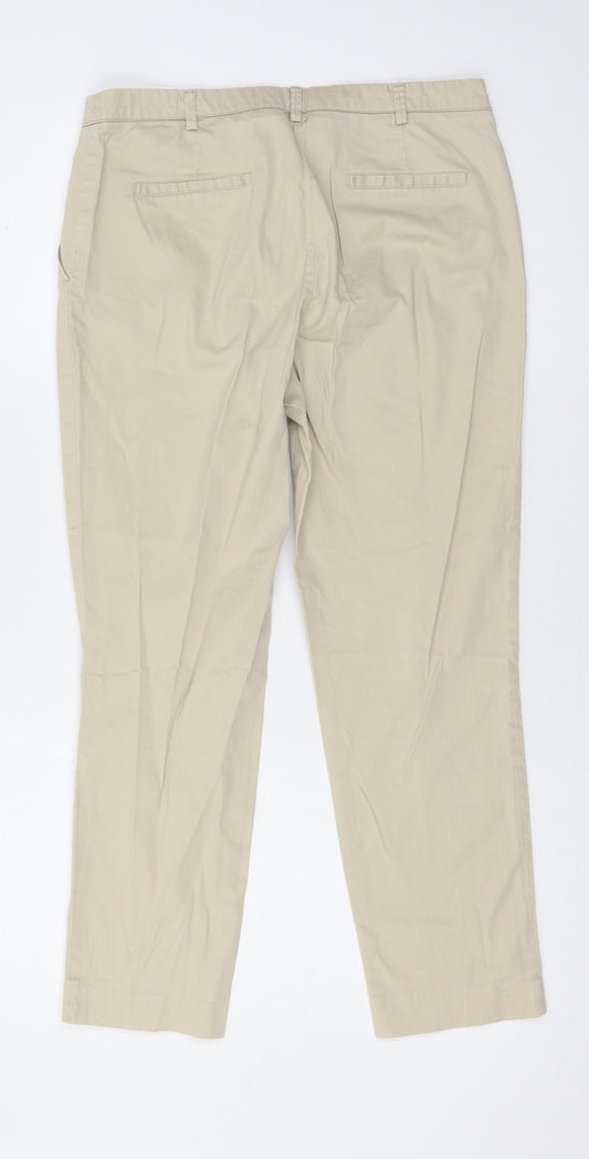 Womens UK Size 10 Kiabi Regular Fit Beige Trousers