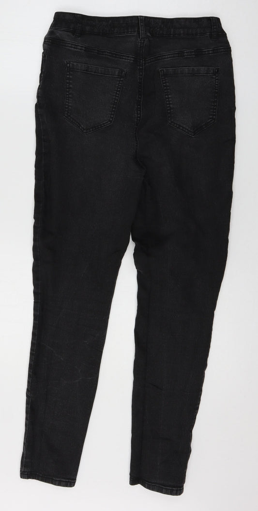 Denim & Co. Womens Grey Denim Skinny Jeans Size 14 L28 in