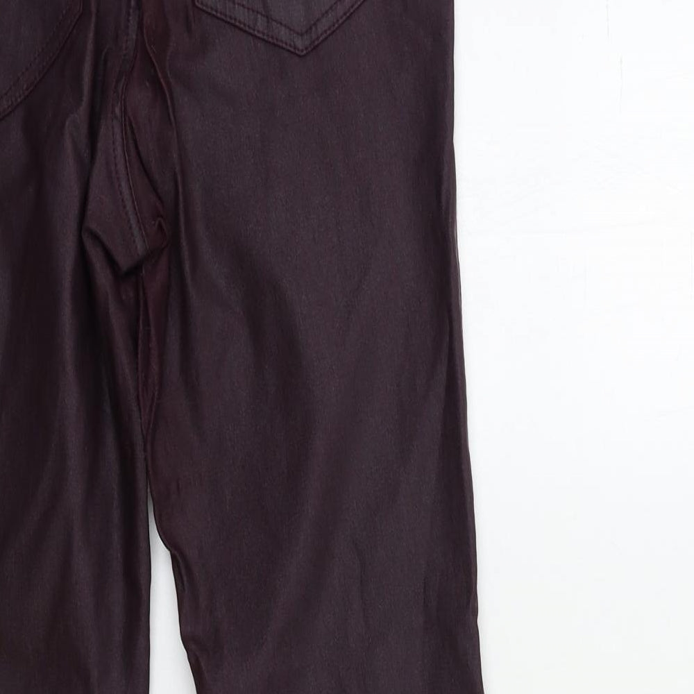 F&F Womens Red Trousers Size 30 in L30 in - Wet look