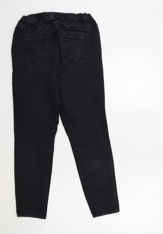 Evans Womens Black  Denim Skinny Jeans Size 14 L27 in