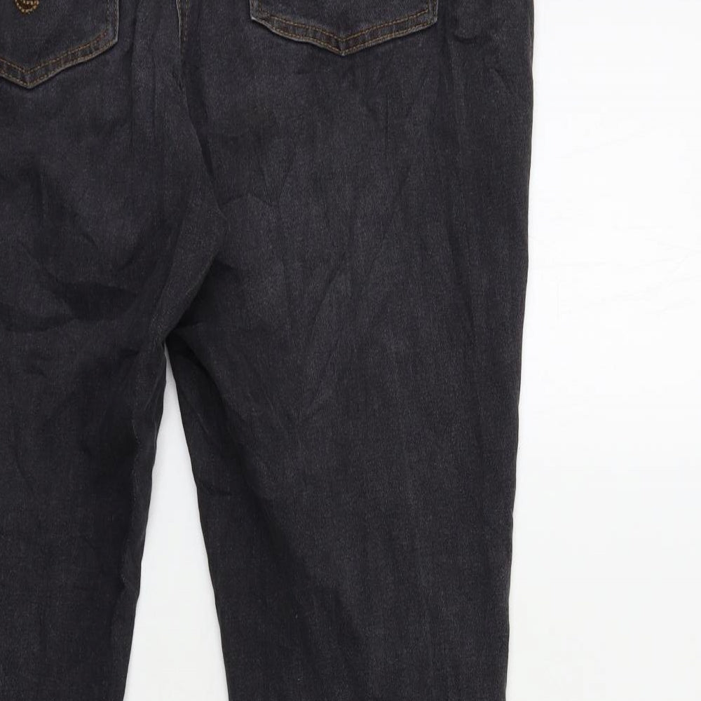 Signature Womens Grey Denim Straight Jeans Size 2XL L31 in