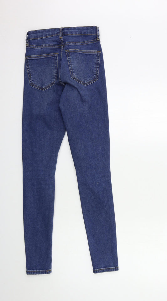 Topshop Womens Blue Denim Skinny Jeans Size 25 in L34 in
