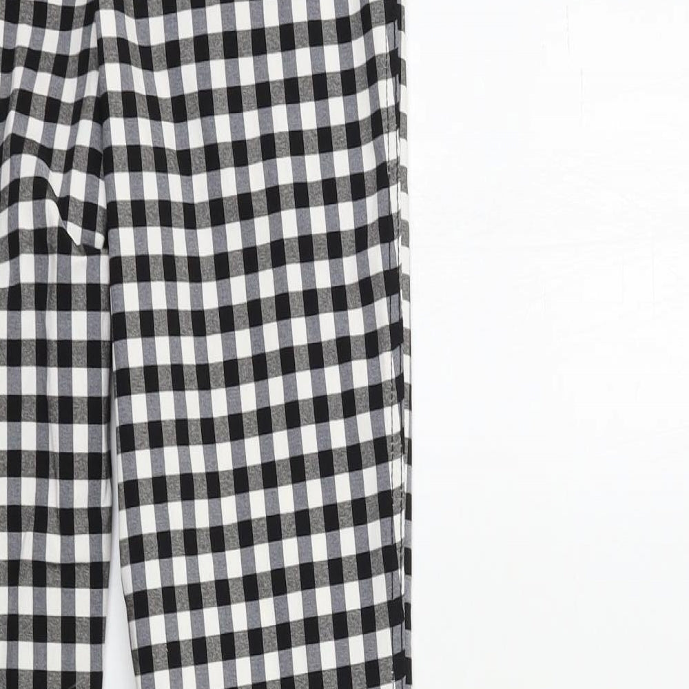 Select Womens Black Check Trousers Size 10 L28 in