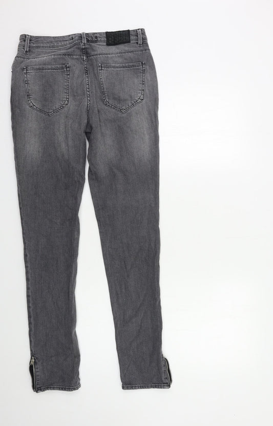 Zara Womens Grey Denim Skinny Jeans Size 10 L30 in