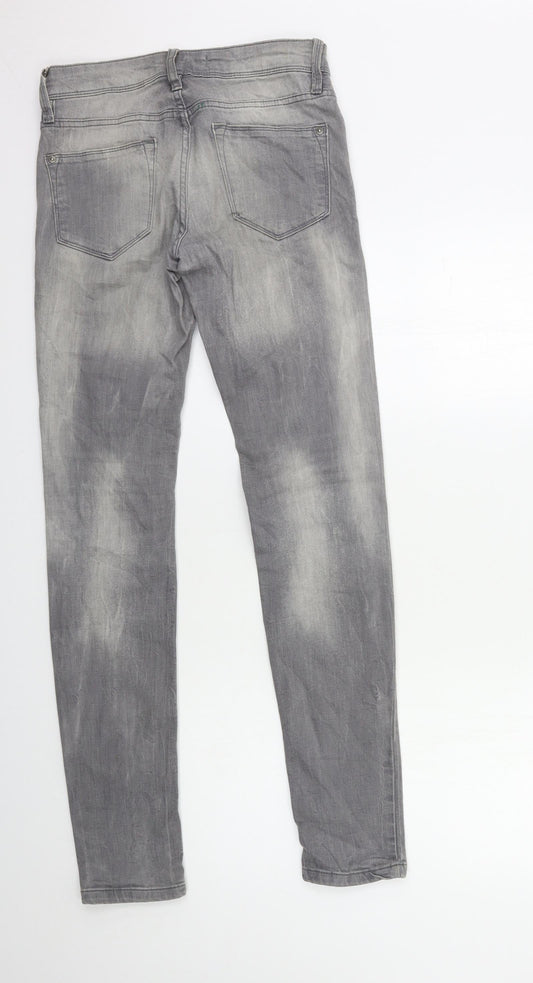 Preworn Womens Grey Denim Skinny Jeans Size 8 L32 in
