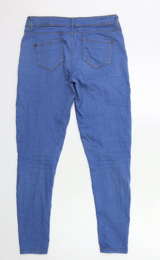 Denim & Co. Womens Blue Denim Skinny Jeans Size 12 L29 in