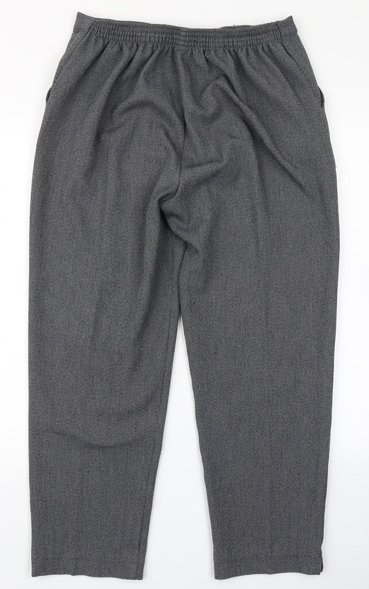 Womens UK Size 16 Emma Collection Regular Fit Dress Pants Grey Trousers