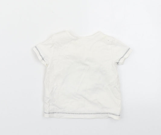 NEXT Baby White Basic T-Shirt Size 0-3 Months - elephant