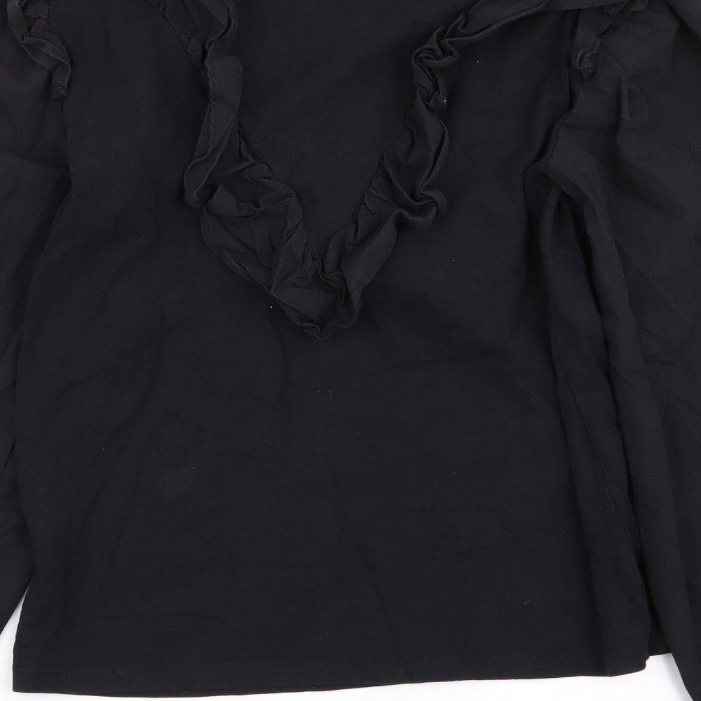 Womens UK Size 6 River Island Black Basic Blouse