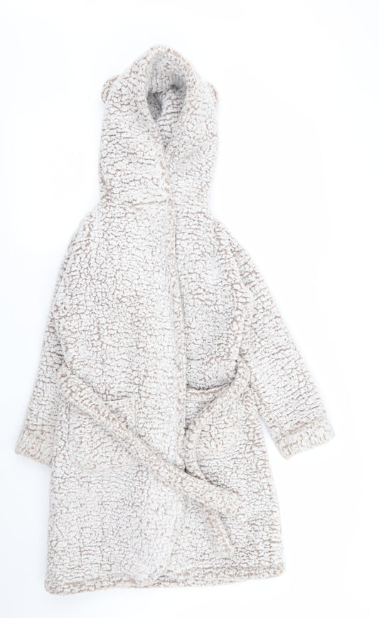 F&F Girls Beige Solid Top Robe Size 7-8 Years