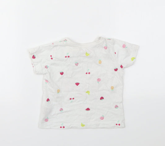 Primark Girls Multicoloured Geometric Basic T-Shirt Size 12-18 Months