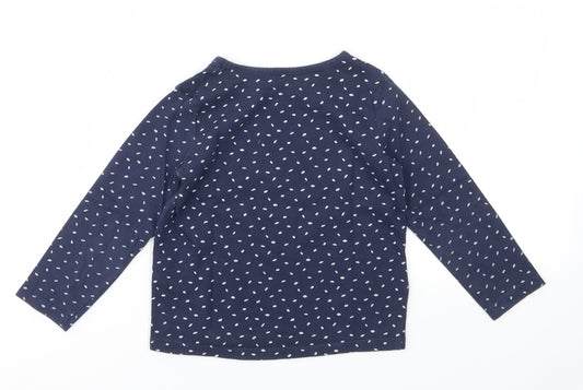 INDEXTENSO Girls Blue Spotted Basic T-Shirt Size 4 Years